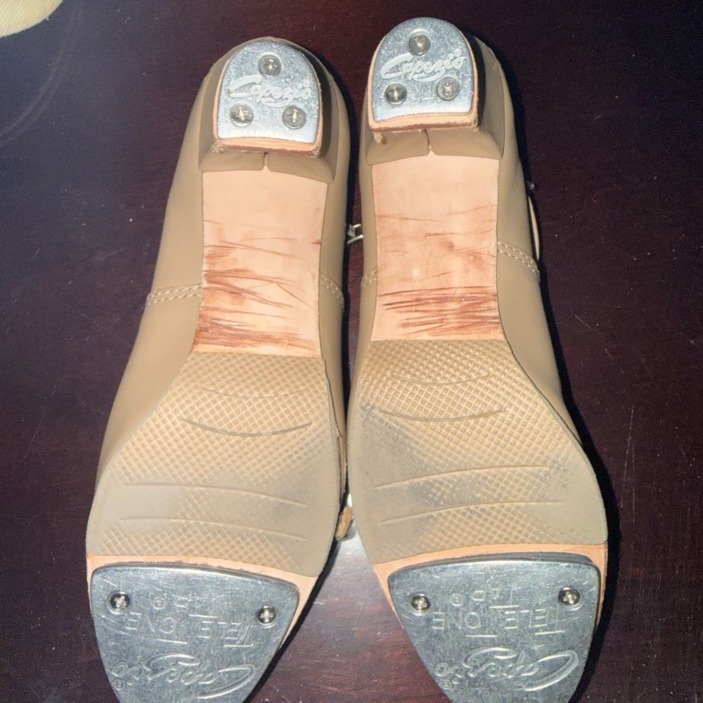 Capezio Tan Tap Shoes with Silver Plates